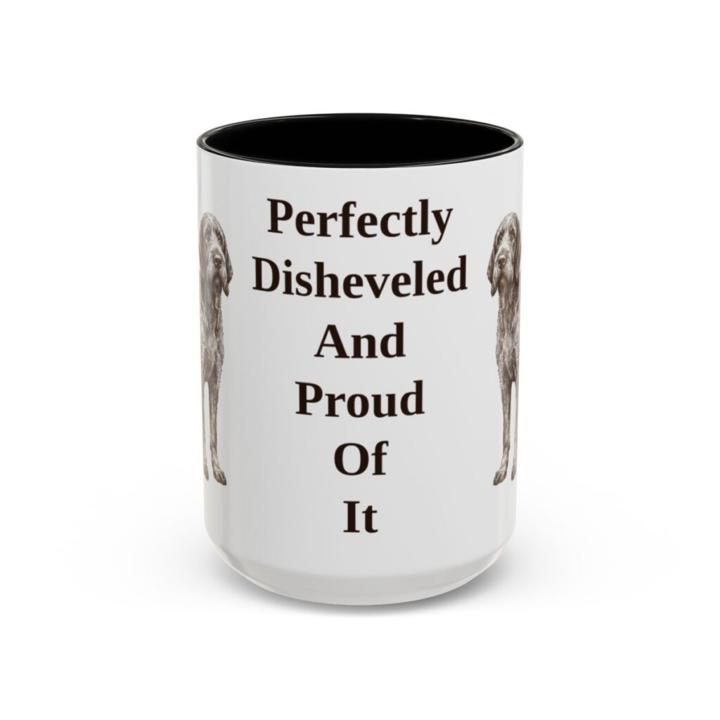 15oz Funny Spinone Italiano Mug, Black, front view