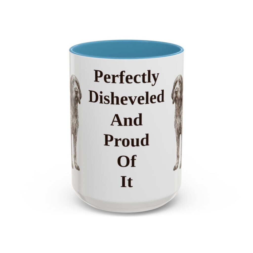 15oz Funny Spinone Italiano Mug, Light Blue, front view
