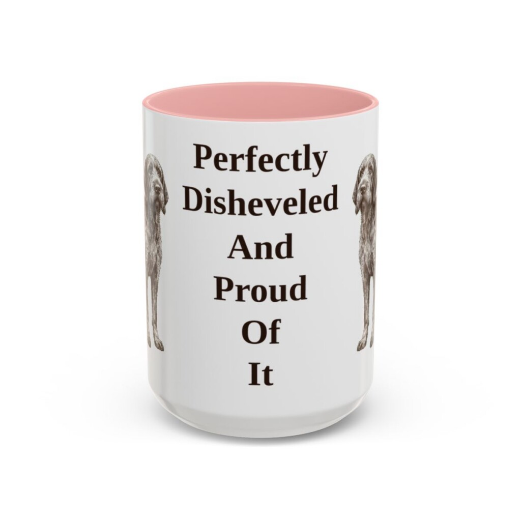 15oz Funny Spinone Italiano Mug, Pink, front view