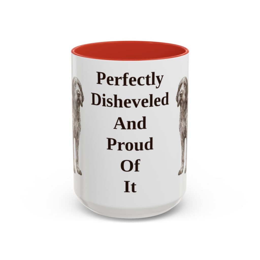 15oz Funny Spinone Italiano Mug, Red, front view