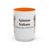 15oz Spinone Italiano Latin Mug, Orange, front view