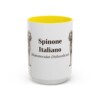 15oz Spinone Italiano Latin Mug, Yellow, front view