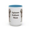 15oz Spinone Italiano Dog Mom Mug, Light Blue, front view