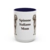 15oz Spinone Italiano Dog Mom Mug, Navy, front view
