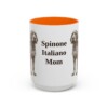 15oz Spinone Italiano Dog Mom Mug, Orange, front view