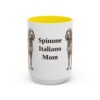 15oz Spinone Italiano Dog Mom Mug, Yellow, front view