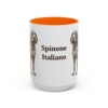 15oz Spinone Italiano Mug, Orange, front view