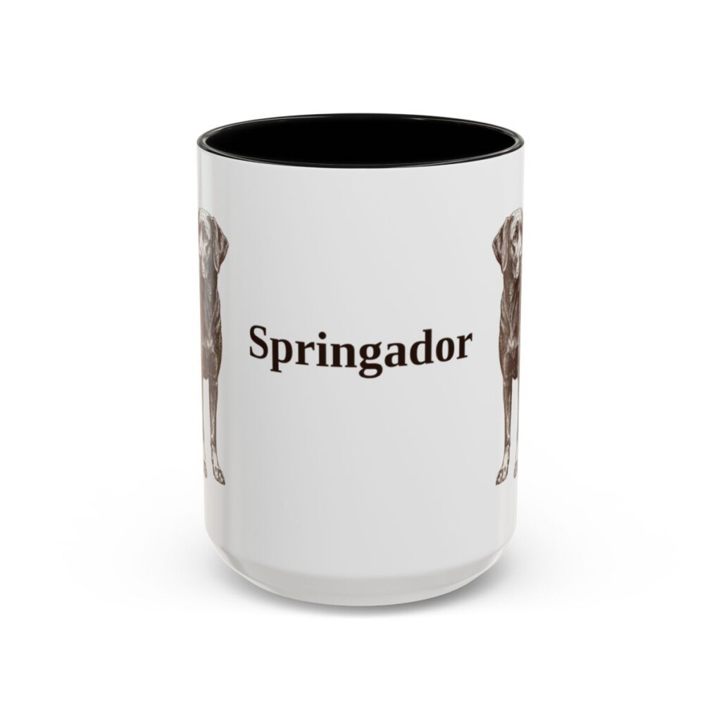 15oz Springador Mug, Black, front view