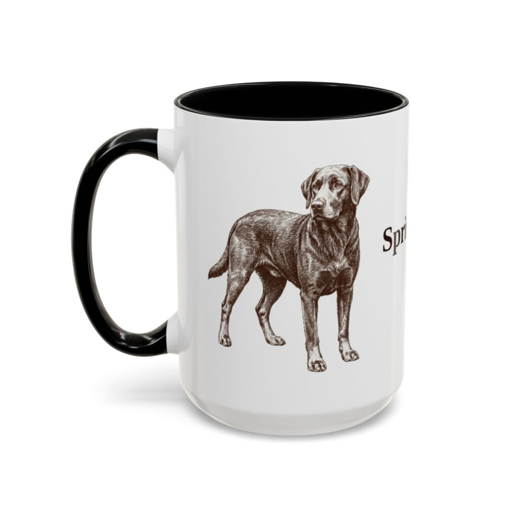 15oz Springador Mug, Black, left side view
