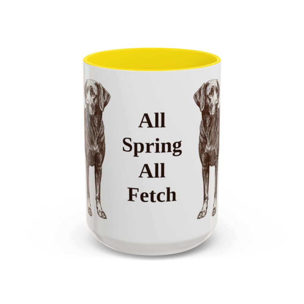 15oz-springador-mug-humor-yellow 15oz Funny Springador Mug, Yellow, front view