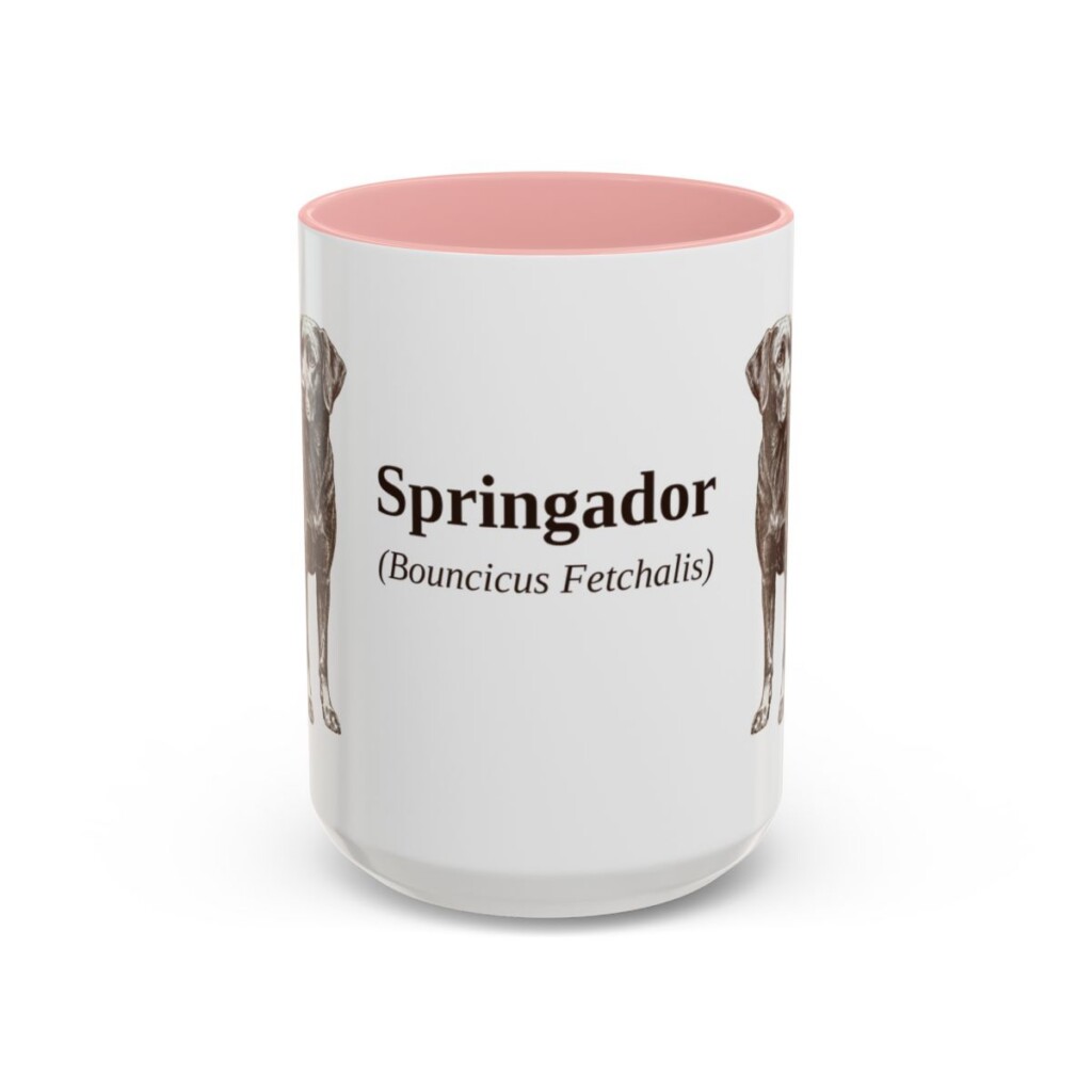 15oz Springador Latin Mug, Pink, front view