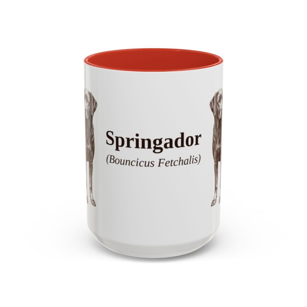 15oz Springador Latin Mug, Red, front view