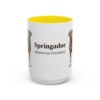 15oz Springador Latin Mug, Yellow, front view
