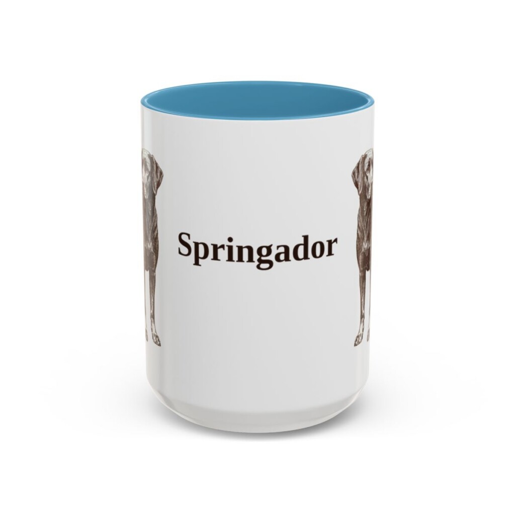 15oz Springador Mug, Light Blue, front view