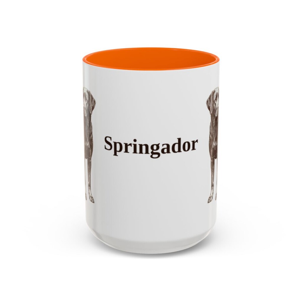 15oz Springador Mug, Orange, front view
