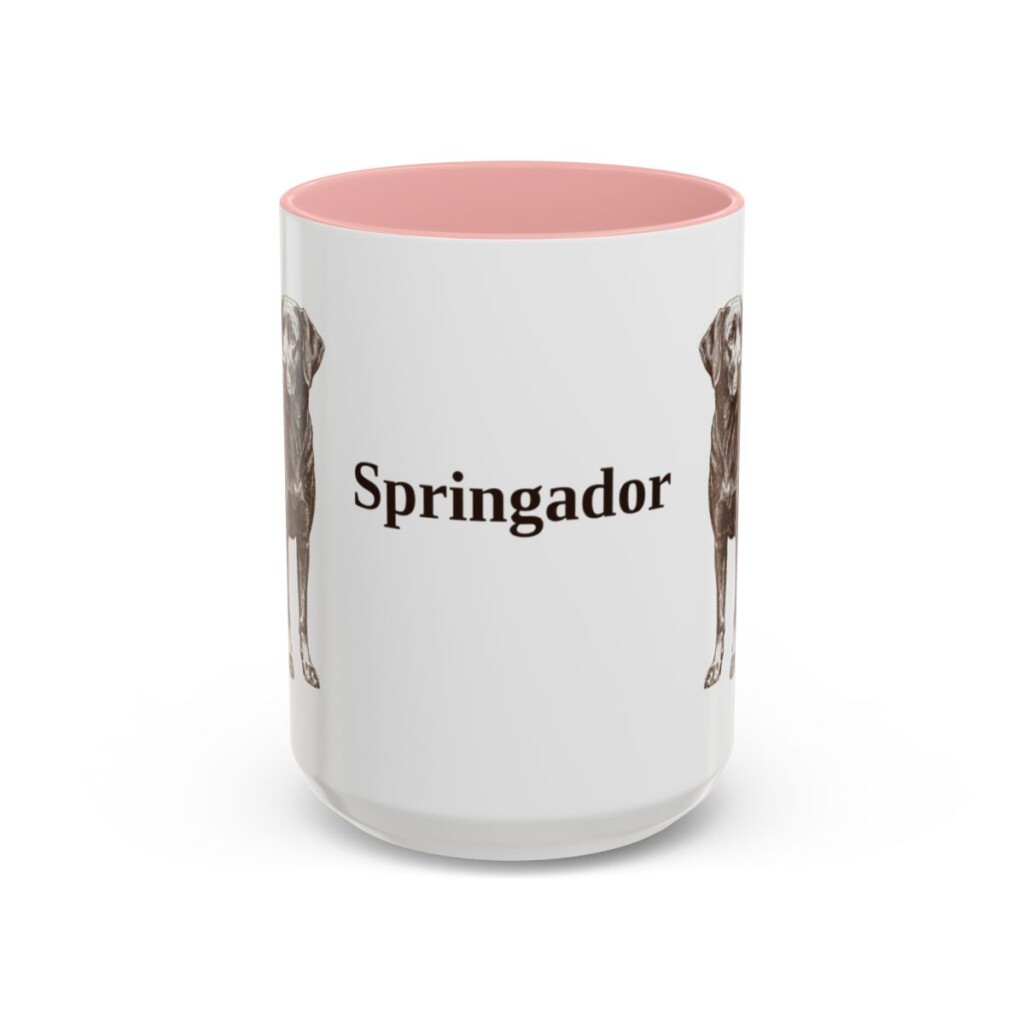15oz Springador Mug, Pink, front view