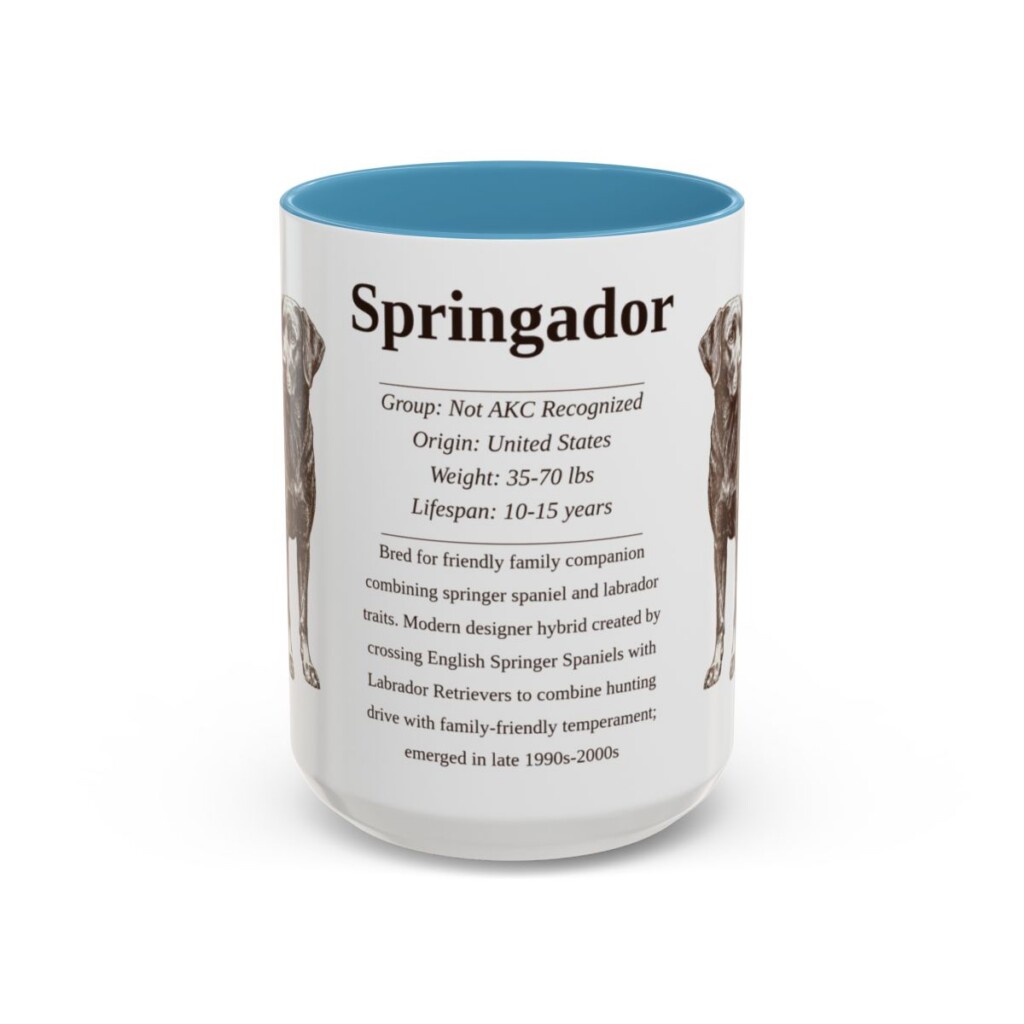 15oz Springador Mug, Light Blue, front view
