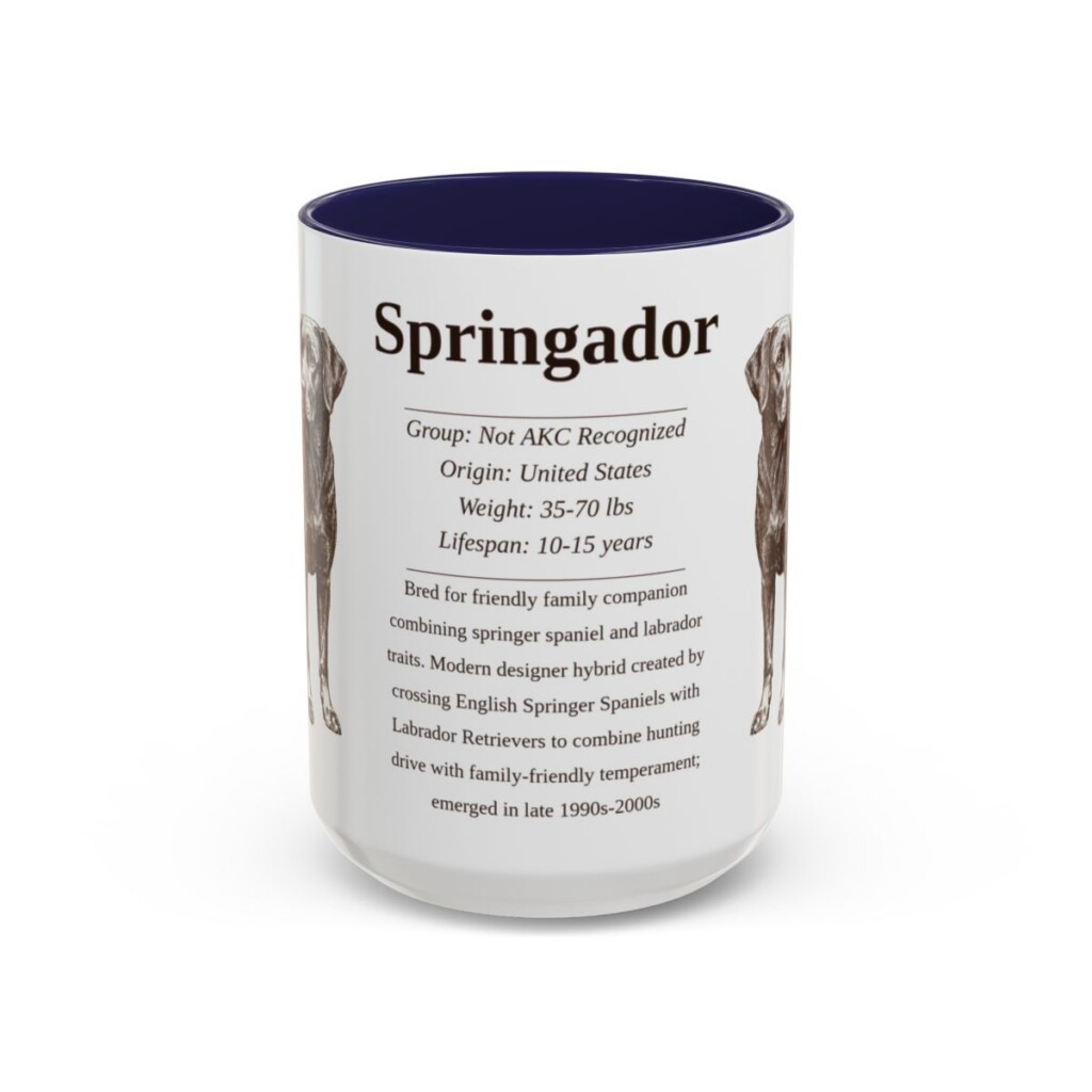 15oz Springador Mug, Navy, front view