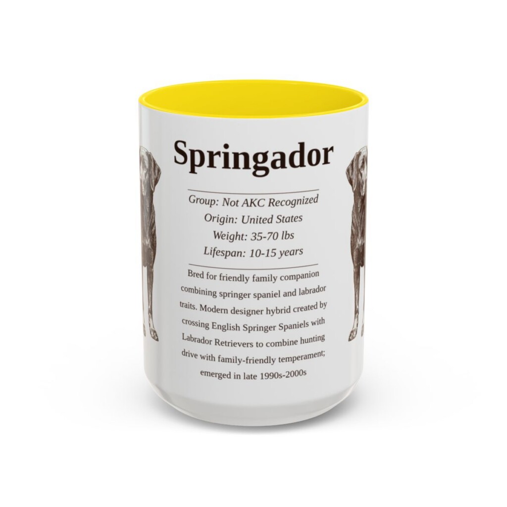 15oz Springador Mug, Yellow, front view