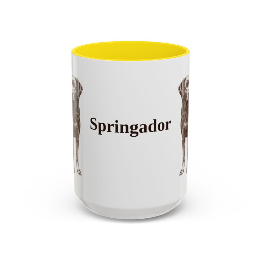 15oz Springador Mug, Yellow, front view