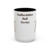 15oz Staffordshire Bull Terrier Mug, Black, front view