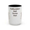 15oz Staffordshire Bull Terrier Dog Dad Mug, Black, front view