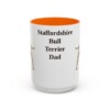 15oz Staffordshire Bull Terrier Dog Dad Mug, Orange, front view