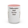 15oz Staffordshire Bull Terrier Dog Dad Mug, Pink, front view