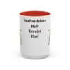 15oz Staffordshire Bull Terrier Dog Dad Mug, Red, front view