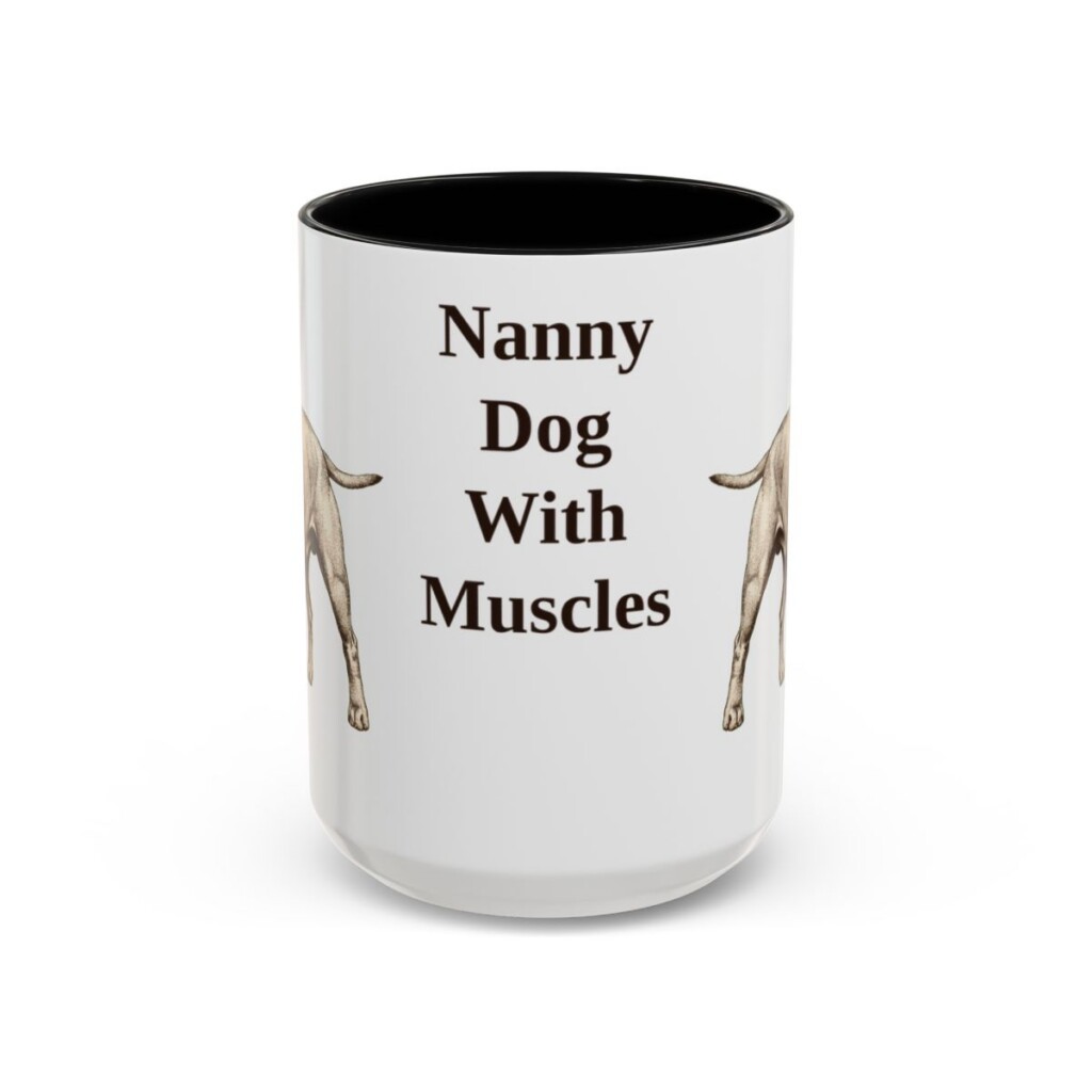 15oz Funny Staffordshire Bull Terrier Mug, Black, front view