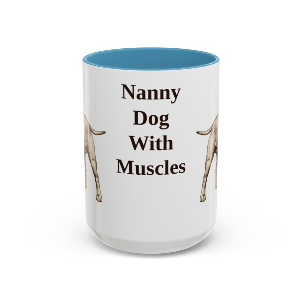 15oz Funny Staffordshire Bull Terrier Mug, Light Blue, front view
