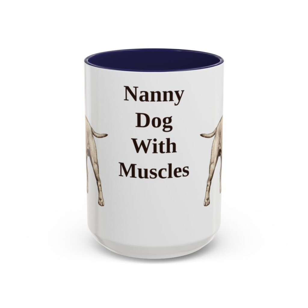 15oz Funny Staffordshire Bull Terrier Mug, Navy, front view
