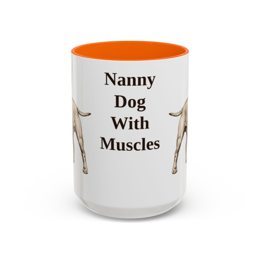 15oz Funny Staffordshire Bull Terrier Mug, Orange, front view