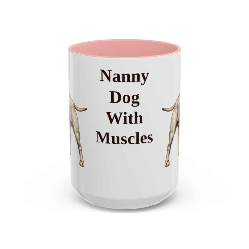15oz Funny Staffordshire Bull Terrier Mug, Pink, front view