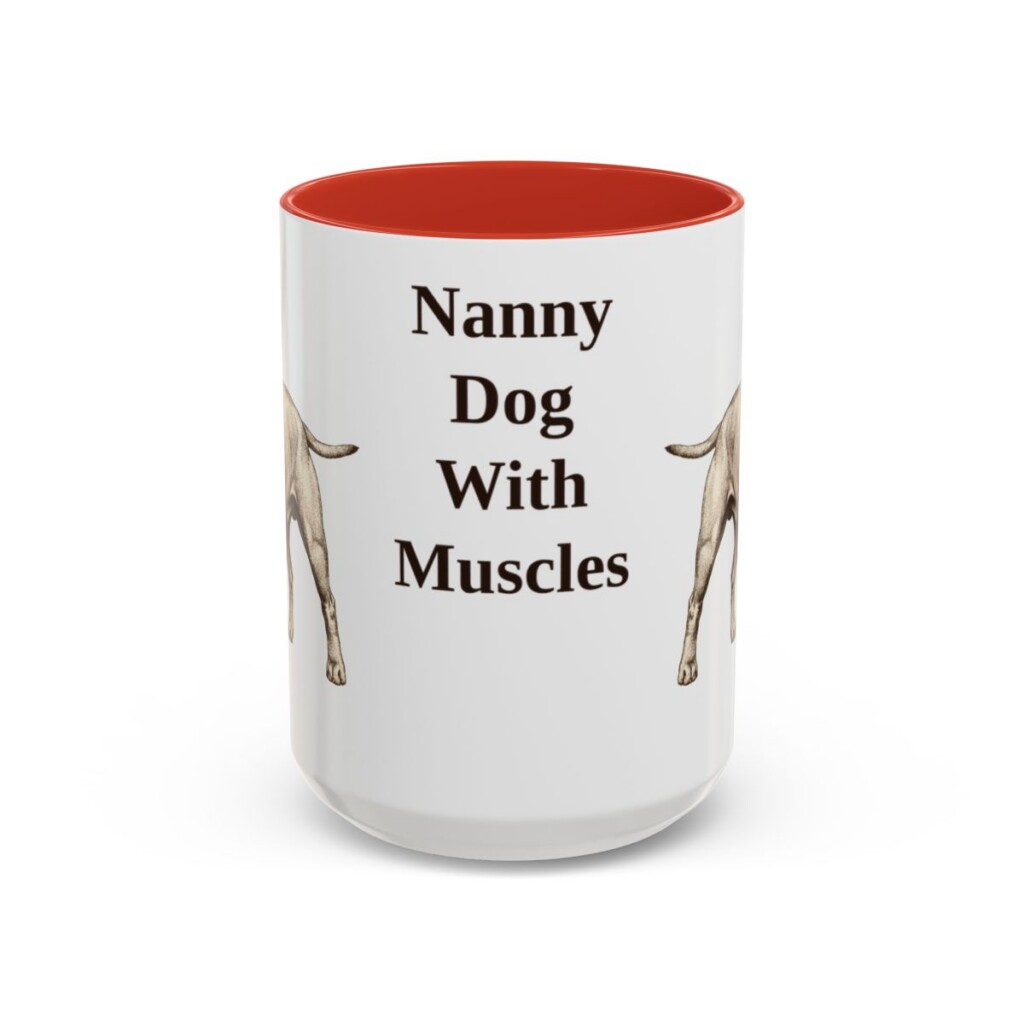 15oz Funny Staffordshire Bull Terrier Mug, Red, front view