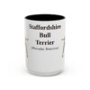 15oz Staffordshire Bull Terrier Latin Mug, Black, front view