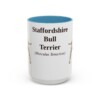 15oz Staffordshire Bull Terrier Latin Mug, Light Blue, front view