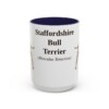 15oz Staffordshire Bull Terrier Latin Mug, Navy, front view