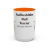 15oz Staffordshire Bull Terrier Latin Mug, Orange, front view