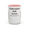 15oz Staffordshire Bull Terrier Latin Mug, Pink, front view