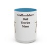 15oz Staffordshire Bull Terrier Dog Mom Mug, Light Blue, front view