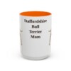 15oz Staffordshire Bull Terrier Dog Mom Mug, Orange, front view