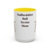 15oz Staffordshire Bull Terrier Dog Mom Mug, Yellow, front view