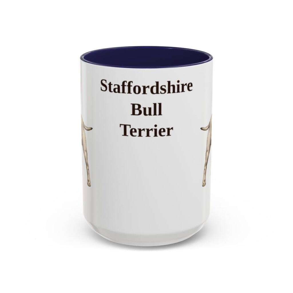 15oz Staffordshire Bull Terrier Mug, Navy, front view