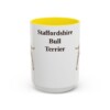 15oz Staffordshire Bull Terrier Mug, Yellow, front view