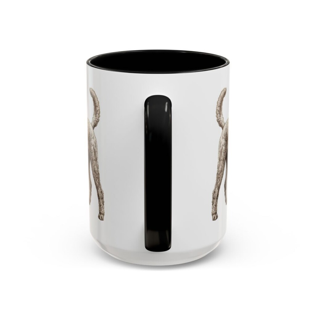 15oz Standard Poodle Dog Dad Mug, Black, back view