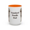 15oz Standard Poodle Dog Dad Mug, Orange, front view