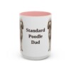 15oz Standard Poodle Dog Dad Mug, Pink, front view