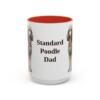 15oz Standard Poodle Dog Dad Mug, Red, front view