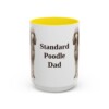 15oz Standard Poodle Dog Dad Mug, Yellow, front view